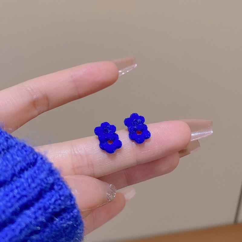 925 silver needle autumn and winter plush earrings women s retro temperament stud earrings