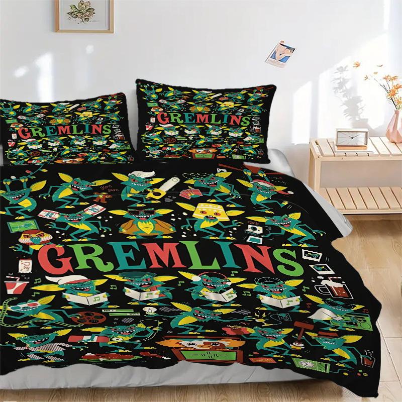 

3pcs Gremlins Cover Set,Soft Comfortable Duvet Cover,Guest Room (1*Duvet Cover + 2*Pillowcases, Without Core) yy251024072 135x200cm
