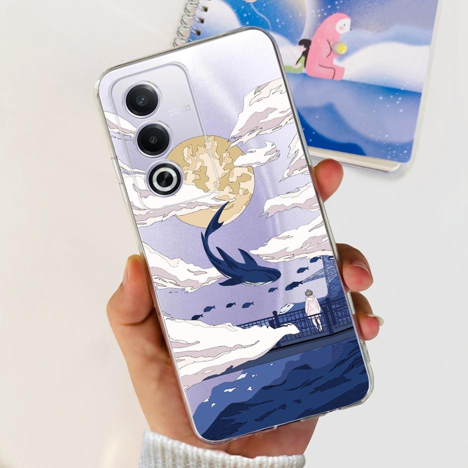 For Oppo A80 5G Case CPH2639 Cute Painted Cover Clear Silicone Soft TPU Phone Case For Oppo A3 Pro A3pro 5G OppoA80 Shell Bumper