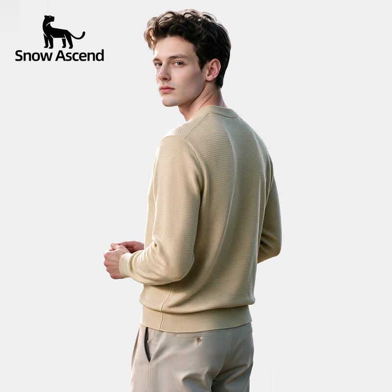 Men's Casual Crew Neck Long-Sleeve Wool-Blend Pullover Sweater