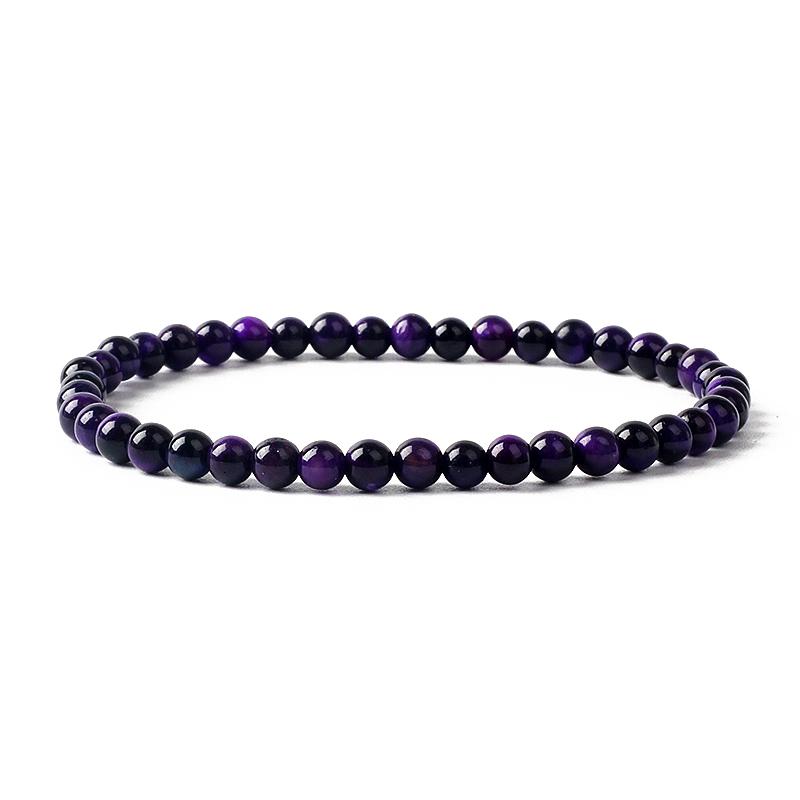 4MM Reiki Amethyst Aquamarines Stretch Bracelets for Women Chakra Natural Stone Beaded Bracelet Men Quartz Agate Jewelry Pulsera