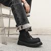 Big head leather shoes platform Martin boots men's middle help 2024 new tooling locomotive trend short boots 18922-J