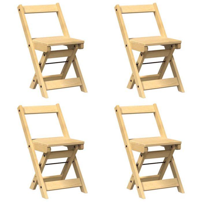 Chaises à manger pliables lot de 4 Corona bois massif de pin
