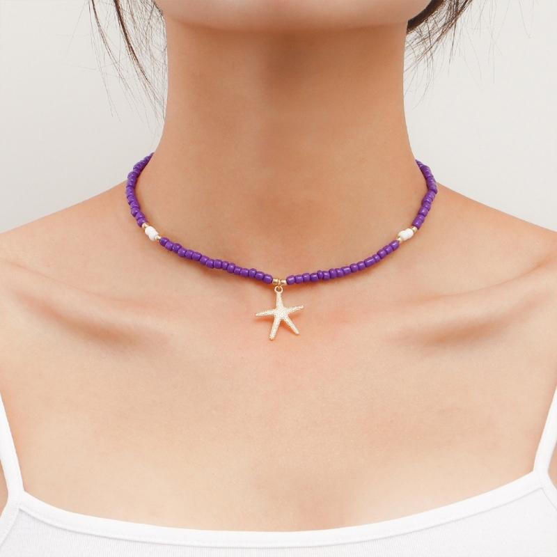 Fashion Starfish Pendant Necklace Temperament Choker Jewelry Clavicle Chain