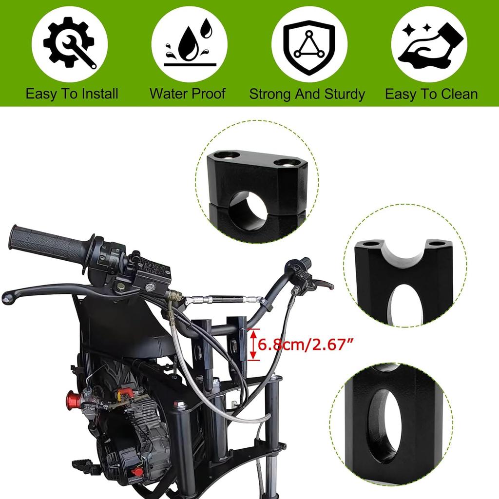 7/8" Handlebar Risers - 7/8" 22 Mm Handlebar Mount Clamp Risers For Coleman Bt200X Ct200 SSR125 Razor MX350 MX650 Dirt Pit Bike 50Cc 70Cc 90Cc 110Cc