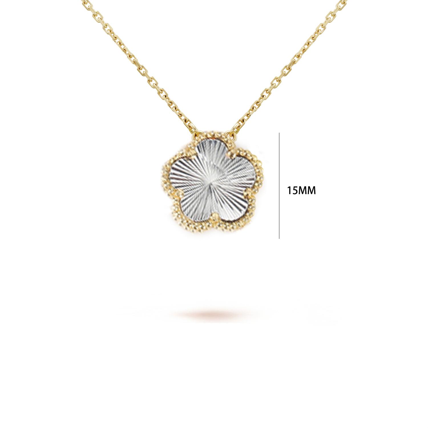 

7 colors classic simple five-leaf flower pendant necklace natural stones clover Choker Chain for women party daily wear Zircon