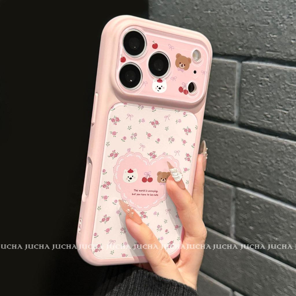 Applicable to Apple 11 mobile phone case popular cartoon advanced sense iphone11 all-inclusive lens floral puppy bear