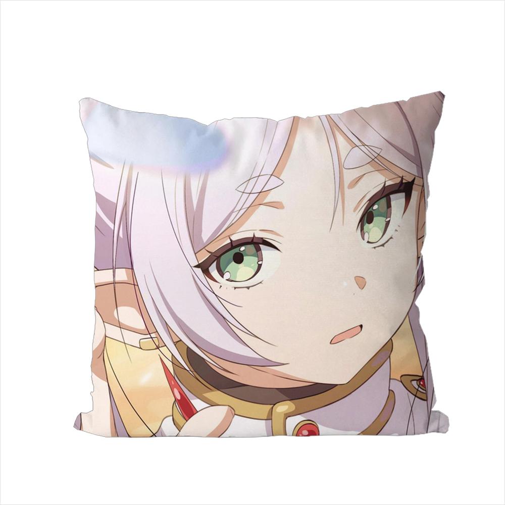 Anime FFrieren Pillow Case For Car Sofa Decorative Home Doublesided Print Plush Square Throw Pillow Cushion Cover
