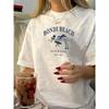 BONDI BEACH Retro Letter Printed T-shirt Loose Short Sleeve American Casual Joker Top