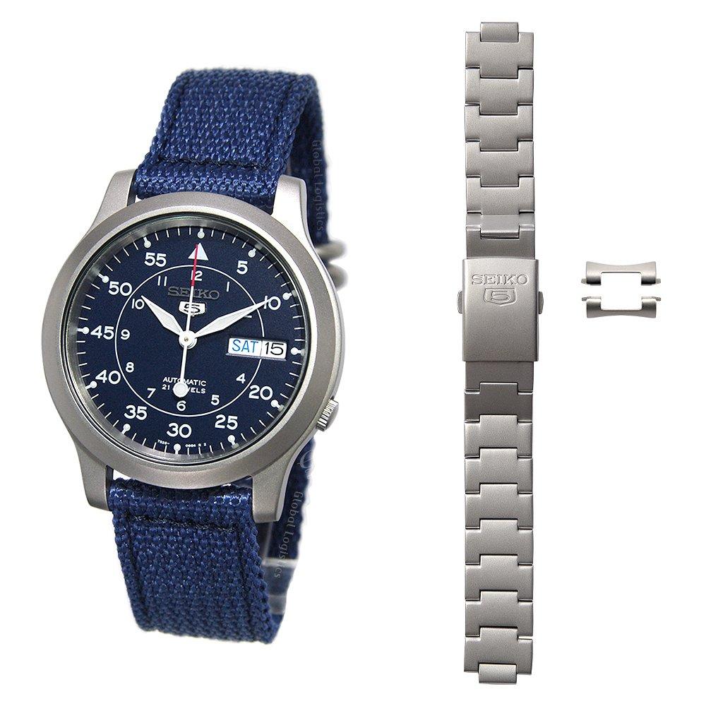 

набір із 5 SNK807K2 і справжній військовий металевий ремінь Seiko 5 [Набір продукту] [Seiko Import] [Реімпортований продукт] 2 шт.