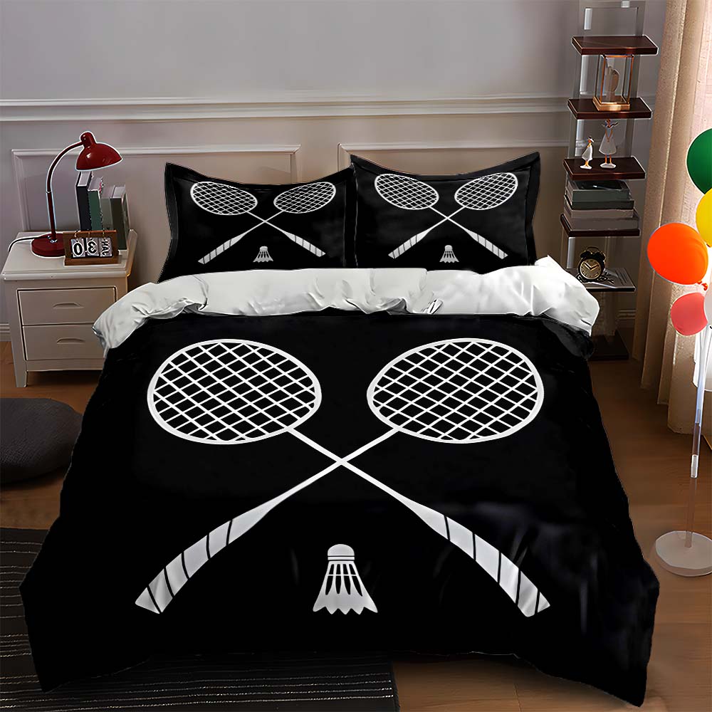 

Rackets shuttlecock design. Bedding Duvet cover sets Duvet covers Pillowcases gifts (1 * Duvet Cover 2 * Pillowcases, without duvet insert) 135x200cm