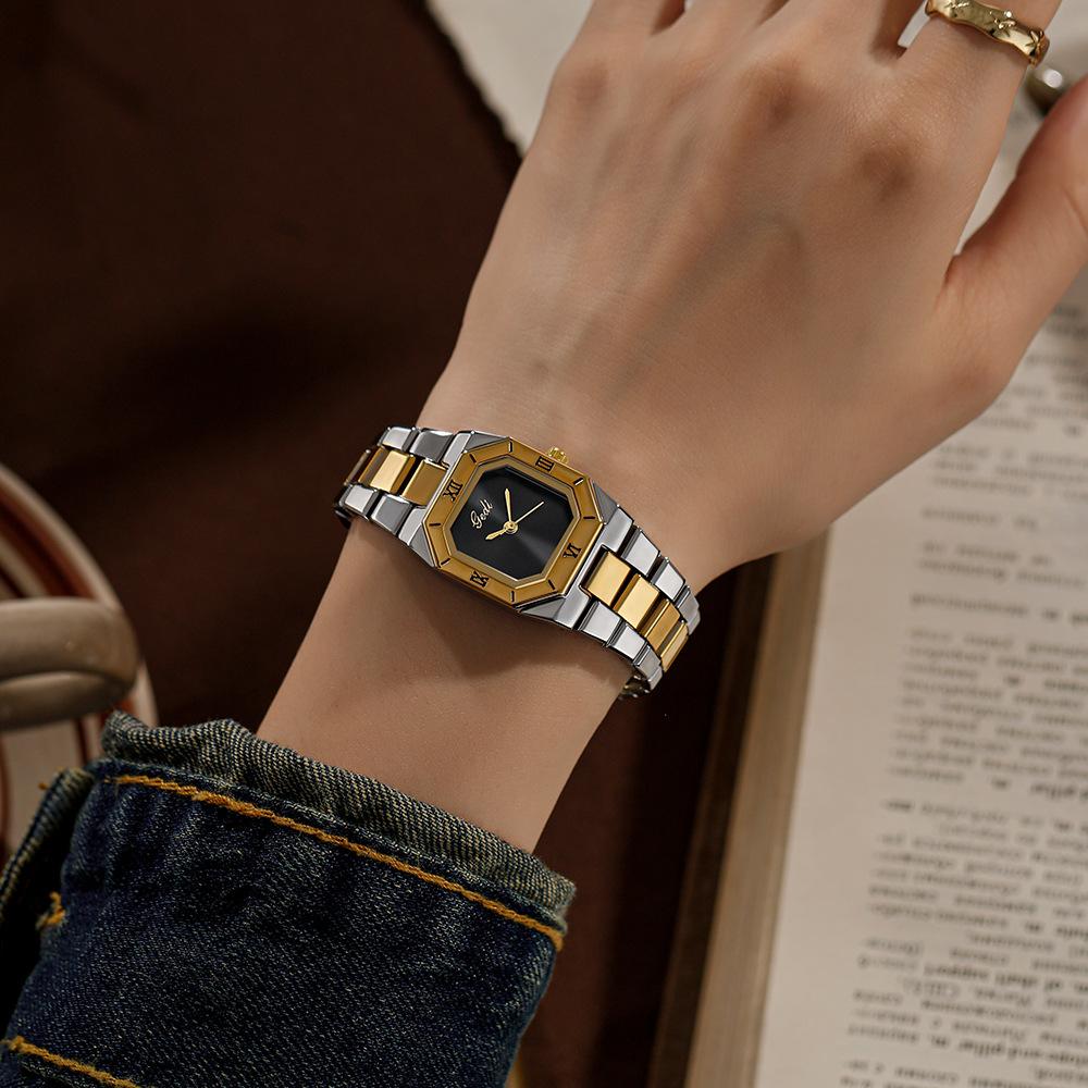 Light Luxury Niche Simple Steel Band Watch Temperament Fashionable Quartz Watch Business Atmosphere Commuter Watch for Women