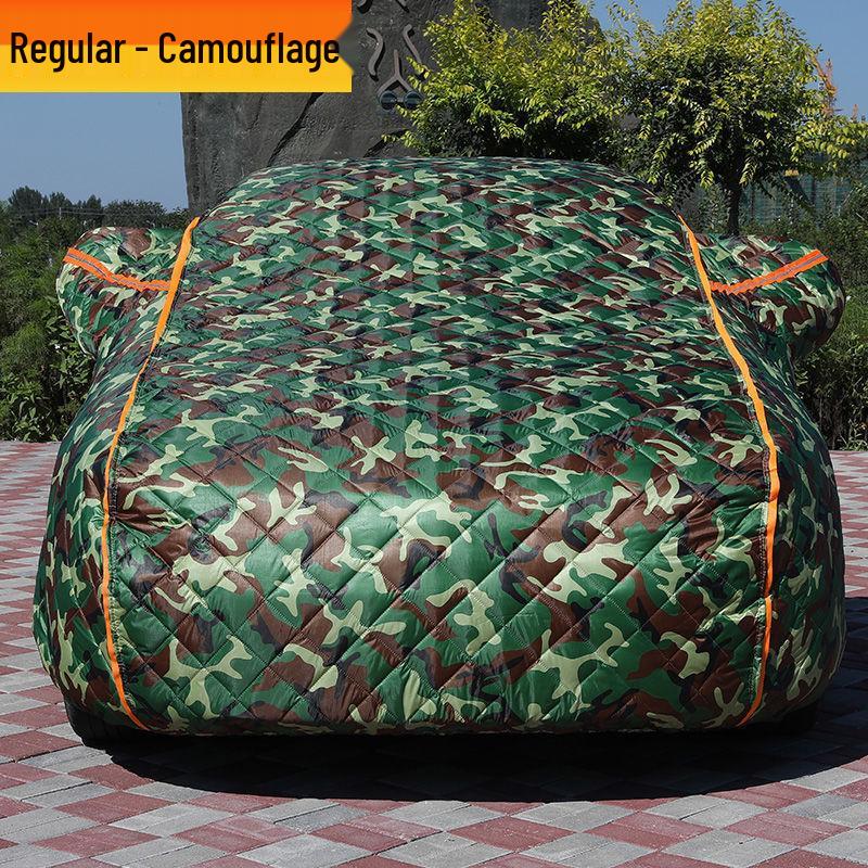 Oxford Cloth Universal Car Cover - Sun & Heat Protection, Thickened for Summer and Hail Protection Camouflage 5-Layer Cotton Hail Protection