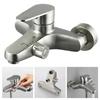 Bathroom Shower Faucet Wall Mounted Stainless Steel Mixer Tap Hot And Cold Water Mixer Triple Shower Tap Bathroom Bathtub Faucet