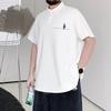 Premium sense of fashion versatile wicking soft quality breathable men's loose Polo shirt wrinkle casual sports short-sleeved neck shirt
