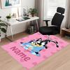 Custom Name Bluey Printed Carpet, Rug for Office Chair Living Room Bedroom Kitchen Room Decor Gifts.