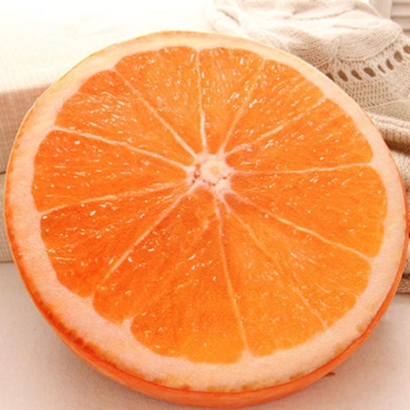 Fruit Slice Cushion With Vibrant Print And Fluffy Plush Material For Living Room And Bedroom Relaxation