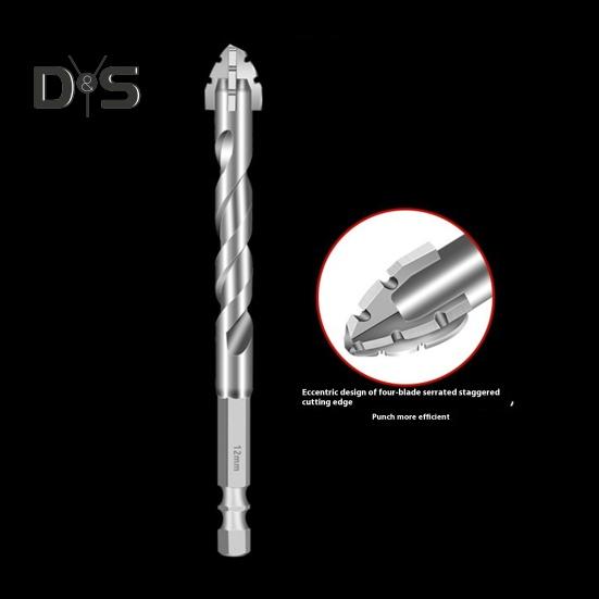 1/4Pcs Drill Bit Set High Hardness Rustproof Multifunctional Wear-Resistant Four-Flute Sawtooth Eccentric Drill Bits