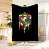 Art Illustration RRubik Cube Pop Throw Lightweight G Flannel Blanket Soft Skinfriendly for Summer Cooling