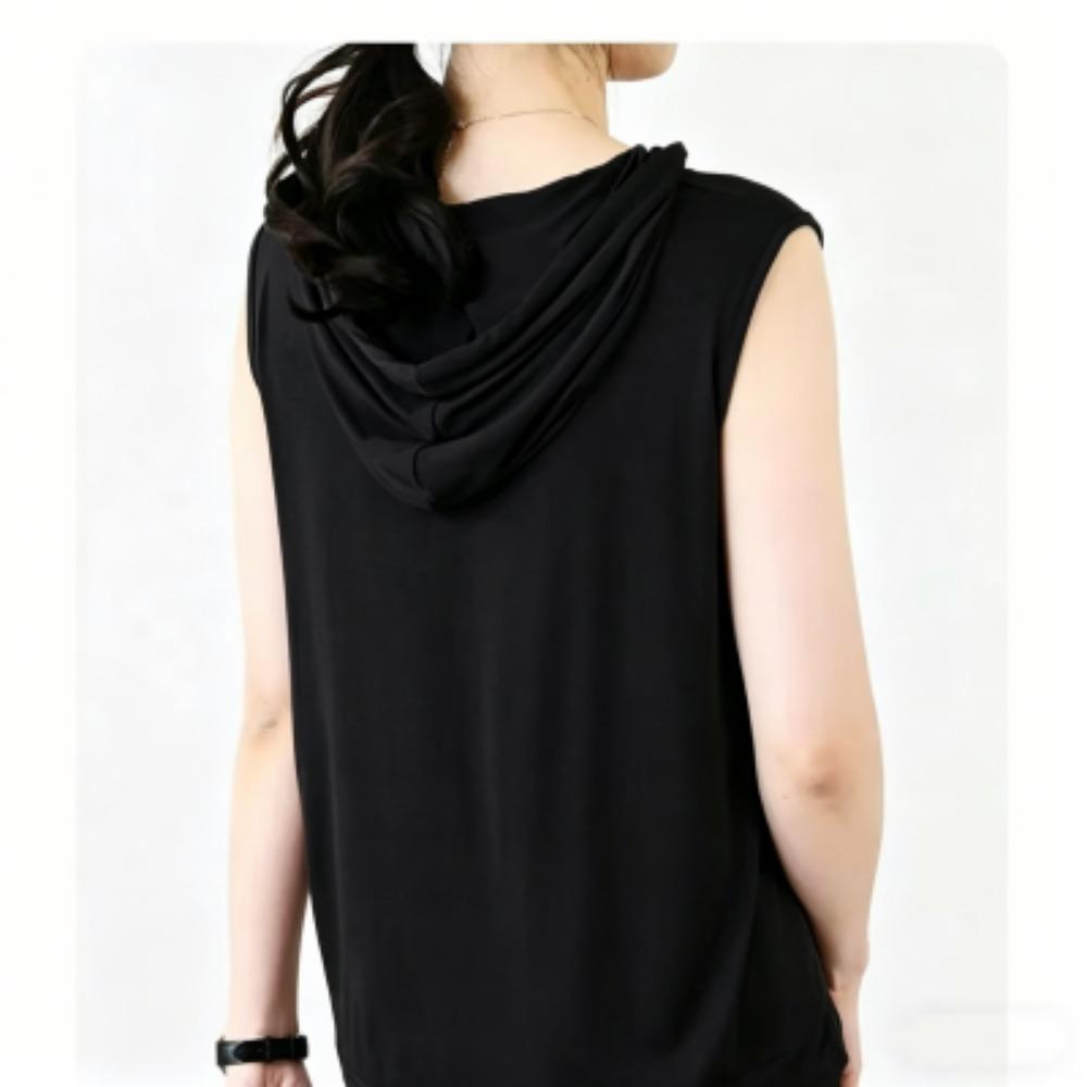 Women Sports Shirts Vest Hoodies Hooded Loose Sleeveless T-shirt Women Tank Tops Top S