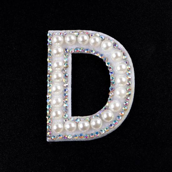 2Pcs DIY Handmade Patch Decor Fabric Adorable English Letter Shape Patch Sticker for Bag