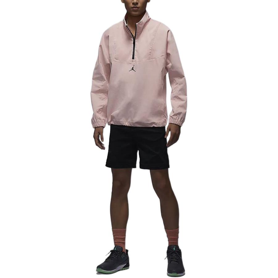 Jordan Sportliche einfarbige Stehkragen-Casual-Hoodie für Herren mit halbem Reißverschluss, Legendär-Pink DZ0556-622