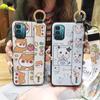Lanyard Cute Phone Case For Nokia G11/G21 Cartoon Wrist Strap Shockproof Silicone Protective Kickstand Dirt-resistant
