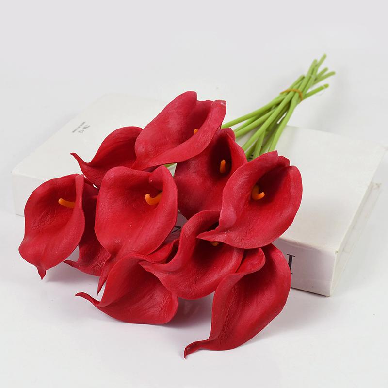 5/10Pcs Real Touch Calla Lily Artificial Flowers White Wedding Bouquet Bridal Shower Party Home Flower Decoration Fake Flower