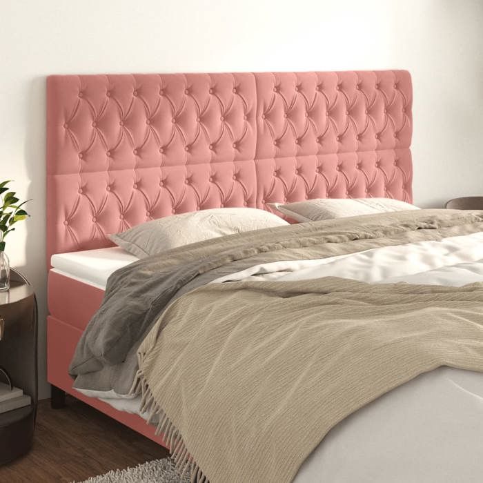 Maison Exclusive - Tête de lit Rose 180x7x118/128 cm Velours