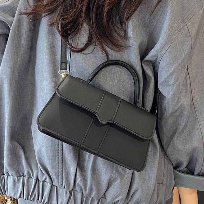 Pu Material Retro Handbag With Top Handle And Shoulder Strap For Daily Use