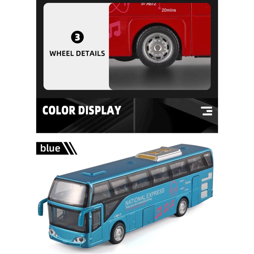 1/64 Children's Bus Alloy Model with Sound & Light Features - Fun & Interactive - Ideal for Playtime, Learning, Or Decorating
