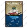 Racing Car Plaque Metal Tin Signs F1 Racetrack Vintage Metal Poster Wall Art Decor for Garage Racing Club Home