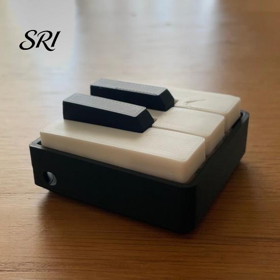 Commuter Stress Toy Mini Piano Keychain, Key Clicker, Playable Fingertip Relief Clicker with Metal Ring, Classic Black White Keys for Music Lovers And
