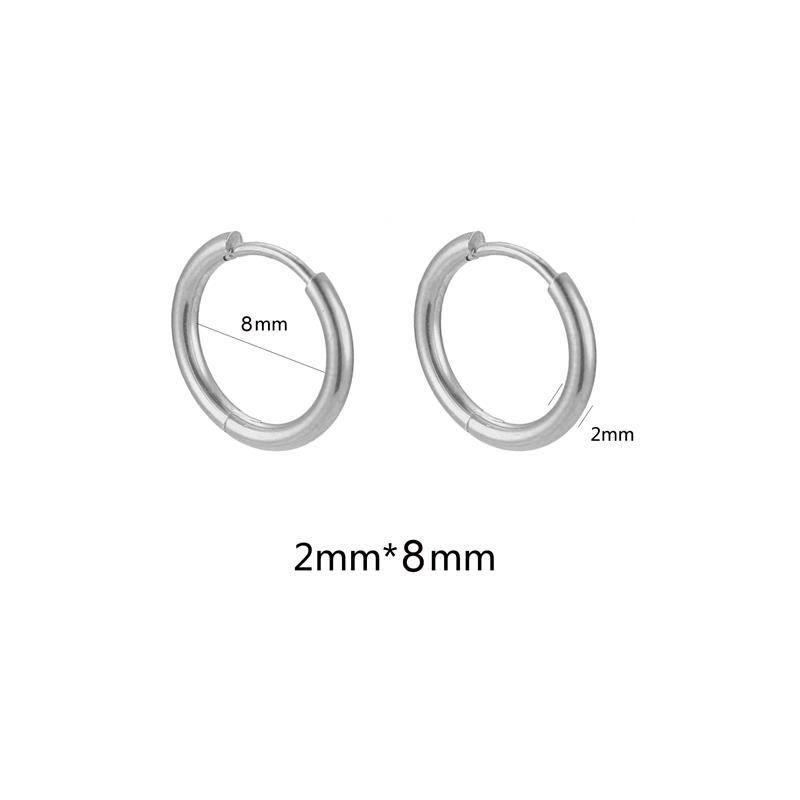 10pcs Stainless Steel Small Hoops Earring Piercing Ear Cartilage 8-20mm Women Men Stainles Steel Round Circle Pendientes