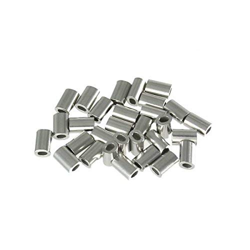 Nissa Chain Aluminum Oval Sleeves for 0.45mm Wire Rope, Pack of 30, P-1896