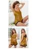 Women's Summer Ice Silk Lace Pajama Set - Camisole and Shorts