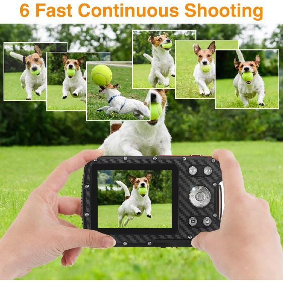 Waterproof Digital Camera,17 FT Underwater Camera 2.8" LCD HD1080P 30MP Kids Video Camcorder with 32G Card and Rechargeable Battery,Point and Shoot
