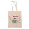 Sac cabas - PLANETEE - Coralie la plus belle - Jute naturel - Design imprimé en France - Anses solides