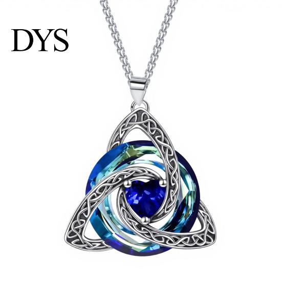 Personalized Birthday Gift Celtic Knot Birthstone Necklace for Women, Cubic Zirconia Pendant Necklace, Irish Jewelry, Her Wife Girlfriend Mother