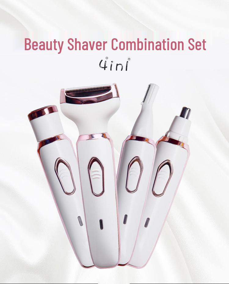 Women's Four-in-One USB Rechargeable Electric Shaver for Legs, Armpits, and Pubic Hair