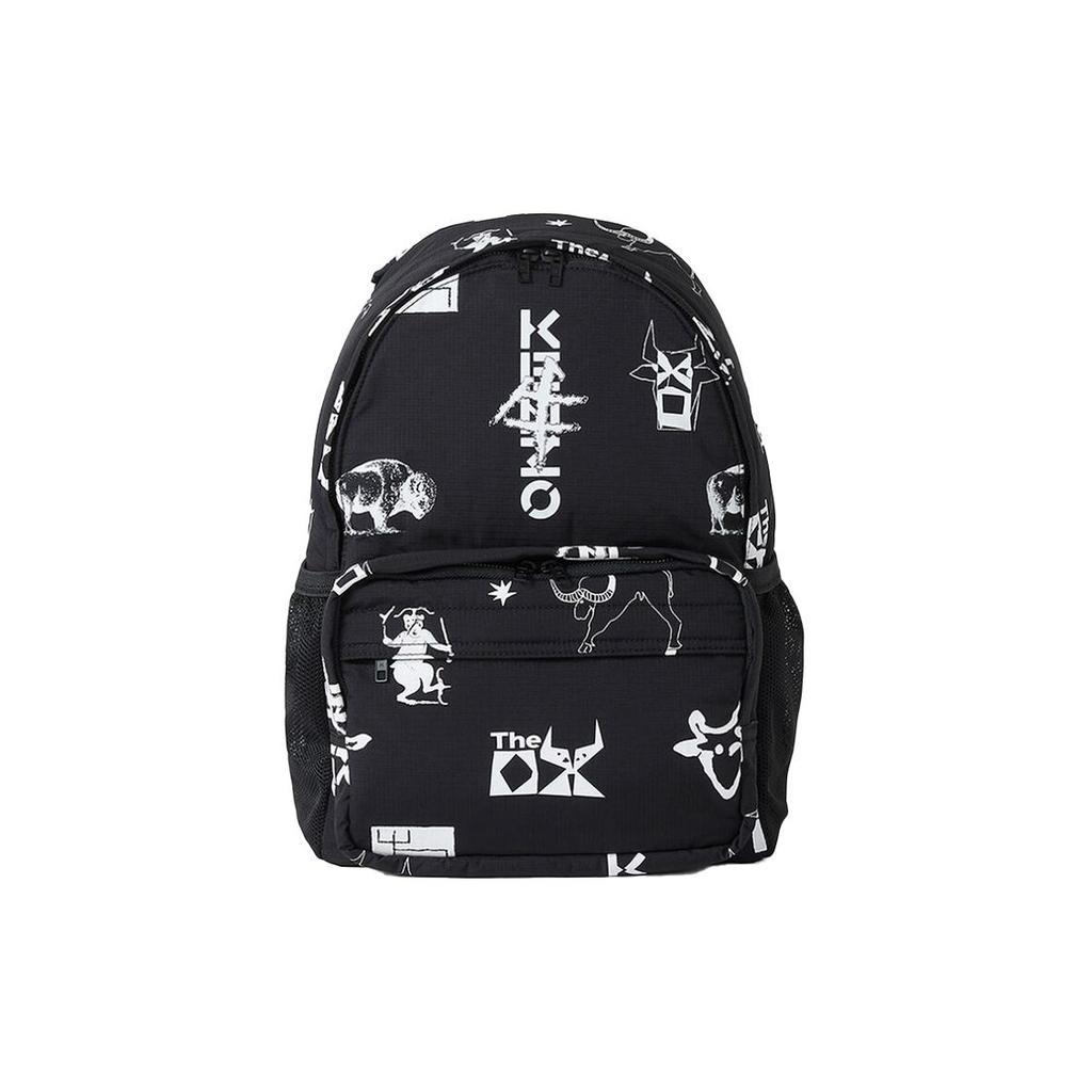 Kenzo Capsule Collection Sign & Symbol Irregular Print Backpack Women Backpack Black FB55SA213FQ7-99