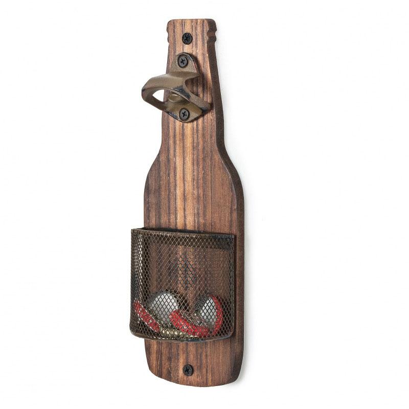 WTEMPO Retro Beer Bottle Opener Wall-Mounted Beer Cap Storage Box Vintage Multifunctional Decor Bottle Opener Home Courtyard Bar Outdoor Use