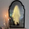 Halloween Novelty Mirror With Creepy Eyes, Ologram Mirror LED Lit, Spooky Haunted House Apparition For Indoor/Outdoor