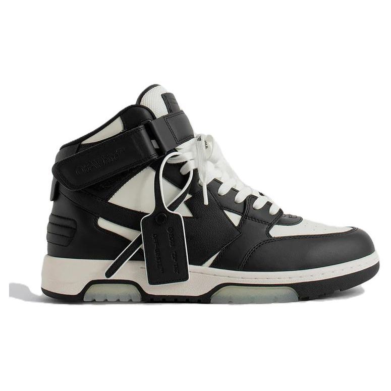 Off-White Out of Office Mid Black White Clear Sole Men Sneakers OMIA259C99LEA002-0110
