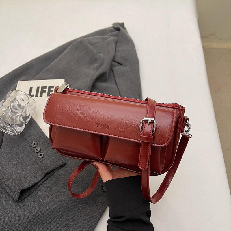 2025 summer new niche high-value retro underarm baguette bag women's casual shoulder messenger bag