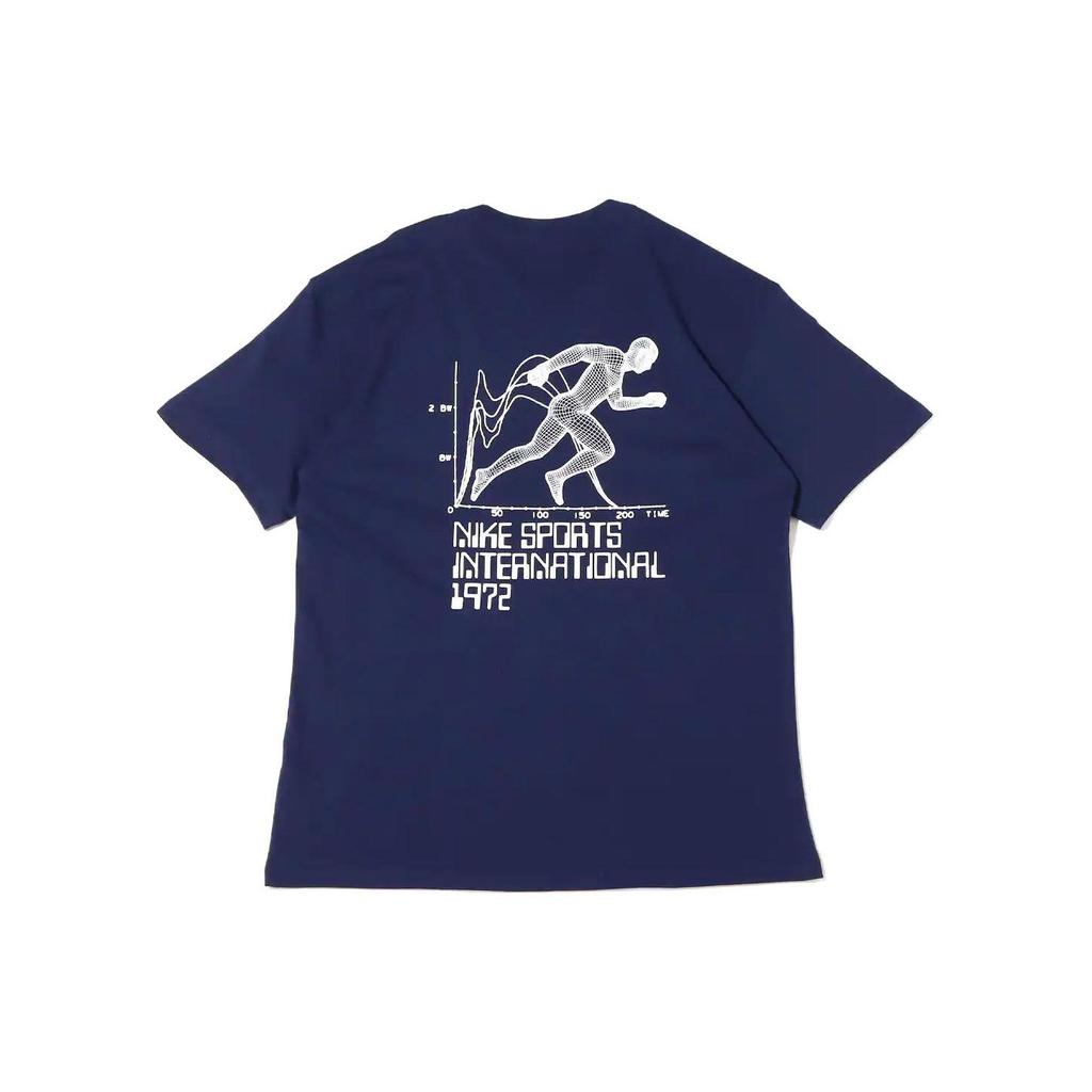 Nike T Shirts Men's Blue Crew Neck Moderate Straight Fit DR7802-410