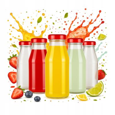10X Glazen Flesjes Voor Sap Juice 125ml Flesje Voor Sap Siroop Met Schroefdop