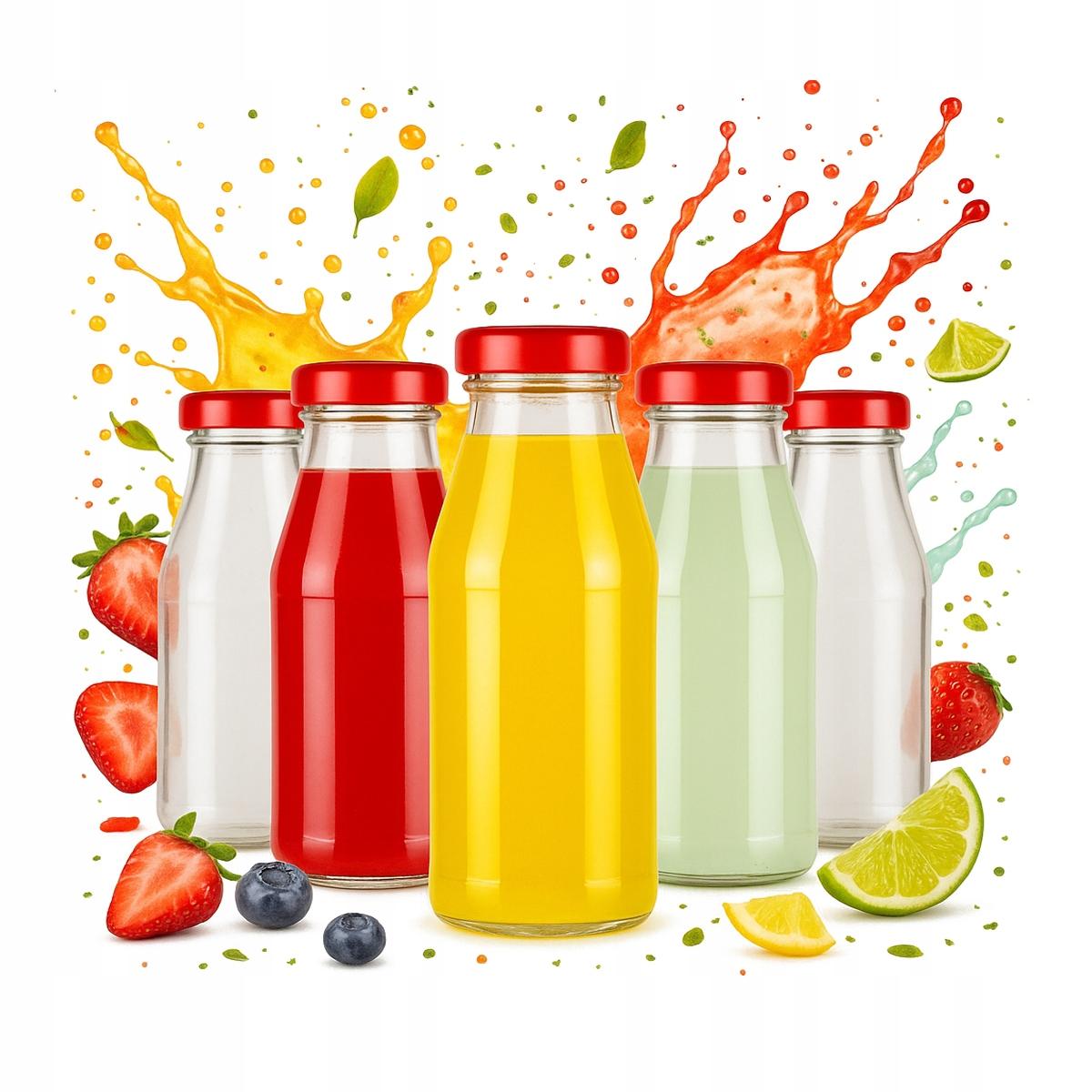 10X Glazen Flesjes Voor Sap Juice 125ml Flesje Voor Sap Siroop Met Schroefdop