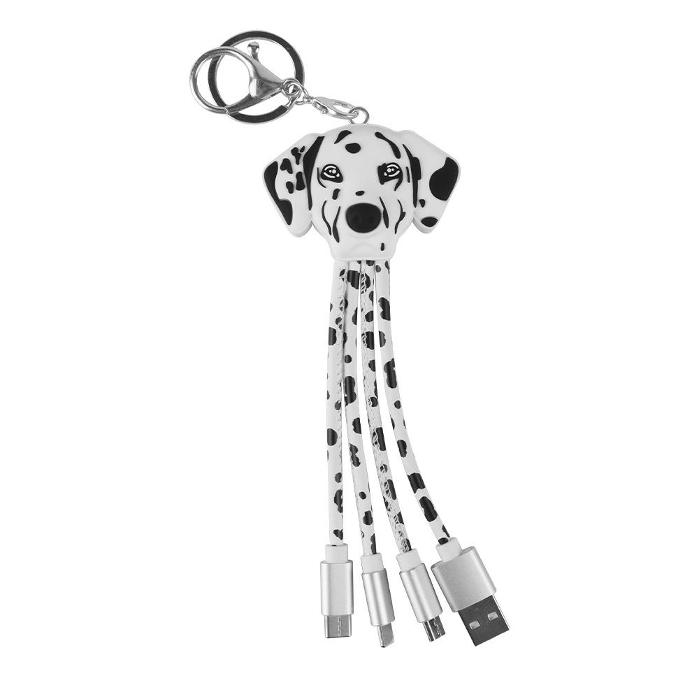 Puppy-Shaped 3-in-1 Fast Charging Keychain Cable