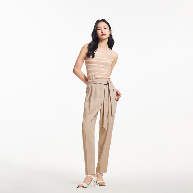 Veromoda Women's Belted Cropped Carrot Pants